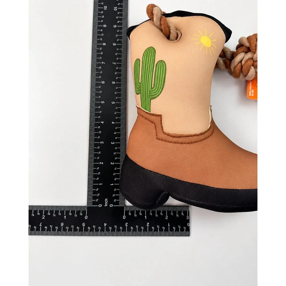 Joyhound Game On Cowboy Boot Dog Toy Rope Tug Cactus Western New With Tag